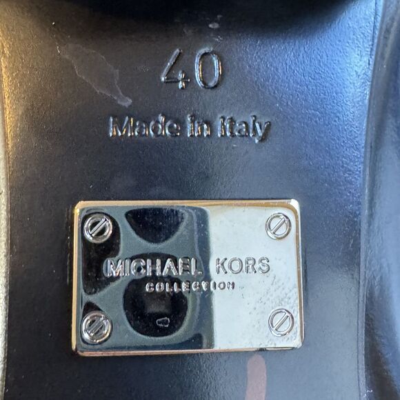 Michael Kors Collection Shoes Womens 10 Black Patent Loafer Square Toe Italy - Picture 7 of 7